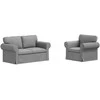 Sofa 2 pcs Šviesiai pilka Metalas