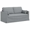 Sofa 2 pcs Šviesiai pilka Metalas