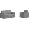 Sofa 2 pcs Šviesiai pilka Metalas