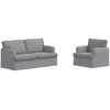 Sofa 2 pcs Šviesiai pilka Metalas