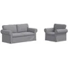 Sofa 2 pcs Šviesiai pilka Metalas