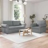 Sofa 2 pcs Šviesiai pilka Metalas
