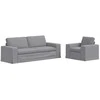 Sofa 2 pcs Šviesiai pilka Metalas