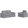Sofa 2 pcs Šviesiai pilka Metalas