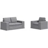 Sofa 2 pcs Šviesiai pilka Metalas