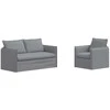 Sofa Sofos komplektas 2 pcs Šviesiai pilka 156 x 82 x 85 cm Audinys