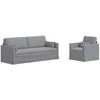 Sofa 2 pcs Šviesiai pilka Metalas