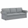 Sofa 2 pcs Šviesiai pilka Metalas