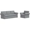 Sofa 2 pcs Šviesiai pilka Metalas