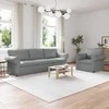 Sofa 2 pcs Šviesiai pilka Metalas
