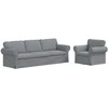 Sofa 2 pcs Šviesiai pilka Metalas