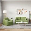 Sofa Sofos komplektas 2 pcs Šviesiai žalia 158 x 78 x 80 cm Aksomas