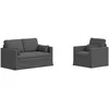 Sofa 2 pcs Tamsiai pilka Metalas