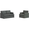 Sofa 2 pcs Tamsiai pilka Metalas