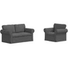 Sofa 2 pcs Tamsiai pilka Metalas