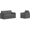 Sofa 2 pcs Tamsiai pilka Metalas