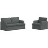 Sofa 2 pcs Tamsiai pilka Metalas