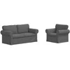 Sofa 2 pcs Tamsiai pilka Metalas