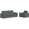 Sofa 2 pcs Tamsiai pilka Metalas