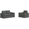 Sofa 2 pcs Tamsiai pilka Metalas