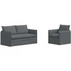 Sofa Sofos komplektas 2 pcs Tamsiai pilka 156 x 82 x 85 cm Audinys
