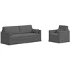 Sofa 2 pcs Tamsiai pilka Metalas
