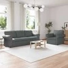 Sofa 2 pcs Tamsiai pilka Metalas