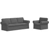 Sofa 2 pcs Tamsiai pilka Metalas