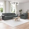 Sofa 2 pcs Tamsiai pilka Metalas