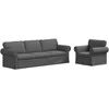 Sofa 2 pcs Tamsiai pilka Metalas
