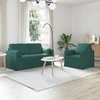 Sofa Sofos komplektas 2 pcs Tamsiai žalia 158 x 78 x 80 cm audinys