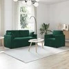 Sofa Sofos komplektas 2 pcs Tamsiai žalia 158 x 78 x 80 cm Aksomas
