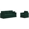 Sofa Sofos komplektas 2 pcs Tamsiai žalia 198 x 78 x 80 cm Aksomas