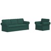 Sofa Sofos komplektas 2 pcs Tamsiai žalia 215 x 82 x 80 cm audinys