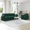 Sofa Sofos komplektas 2 pcs Tamsiai žalia 228 x 78 x 80 cm Aksomas