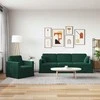 Sofa Sofos komplektas 2 pcs Tamsiai žalia 228 x 78 x 80 cm Aksomas