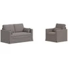 Sofa 2 pcs Taupe Metalas