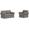 Sofa 2 pcs Taupe Metalas