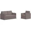 Sofa 2 pcs Taupe Metalas