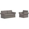 Sofa 2 pcs Taupe Metalas
