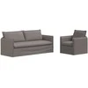 Sofa 2 pcs Taupe Metalas