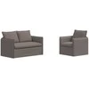 Sofa 2 pcs Taupe Metalas