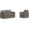 Sofa 2 pcs Taupe Metalas
