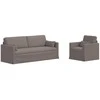 Sofa 2 pcs Taupe Metalas