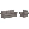 Sofa 2 pcs Taupe Metalas