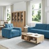 Sofa Sofos komplektas 3 pcs Mėlyna 221 x 80 x 80 cm Aksomas