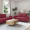 Sofa 3 dalių sofos komplektas su pagalvėlėmis, vyno raudonumo audinys