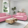 Sofa 3 dalių sofos komplektas su pagalvėlėmis, rožinis aksomas