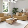 Sofa Sofos komplektas 3 pcs Ruda 221 x 80 x 80 cm Aksomas