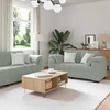 Sofa 3 dalių sofos komplektas su pagalvėlėmis, šviesiai pilkas aksomas